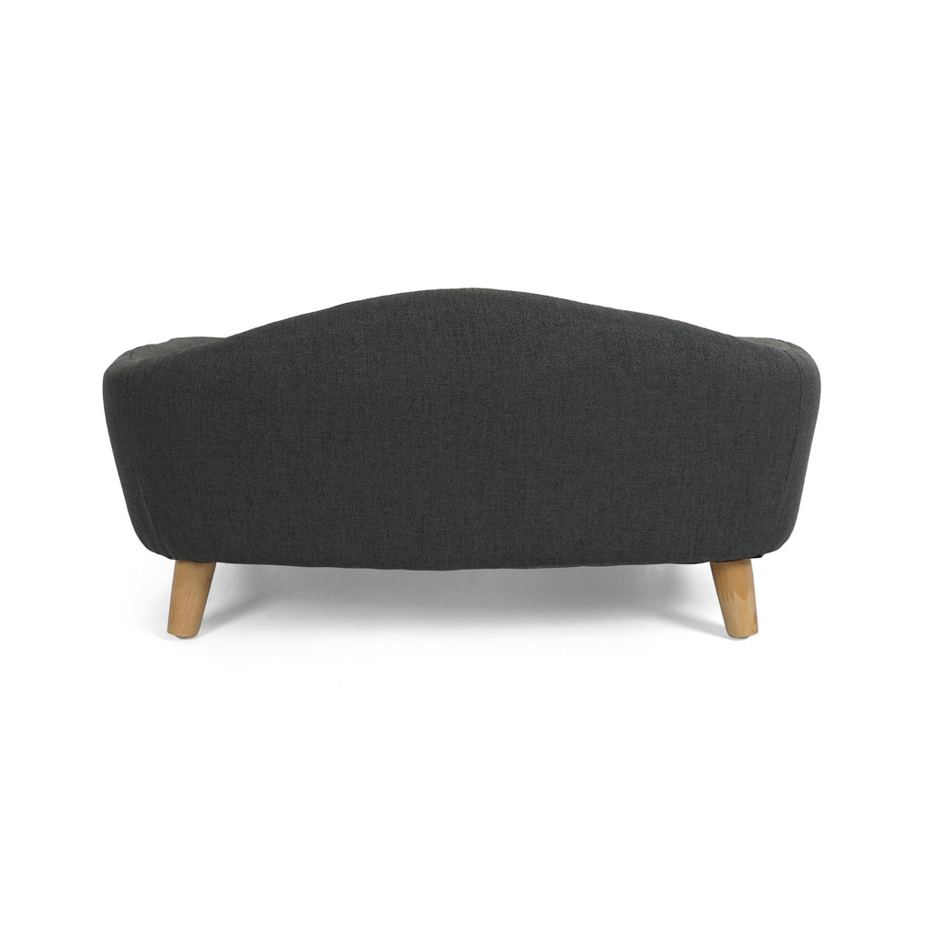 Letto per Cani Piccoli – Dog Bed Design Mid-Century con Cuscino Tufted e Gambe in Betulla