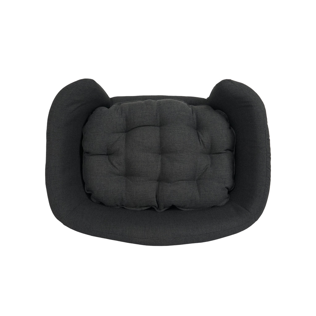 Letto per Cani Piccoli – Dog Bed Design Mid-Century con Cuscino Tufted e Gambe in Betulla