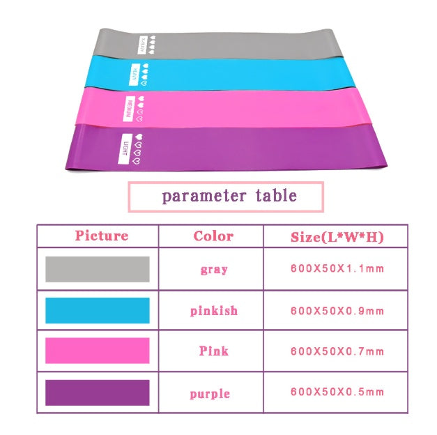 🔖Set Fasce Elastiche Fitness – 4 Bande di Resistenza con Borsa, Yoga & Allenamento