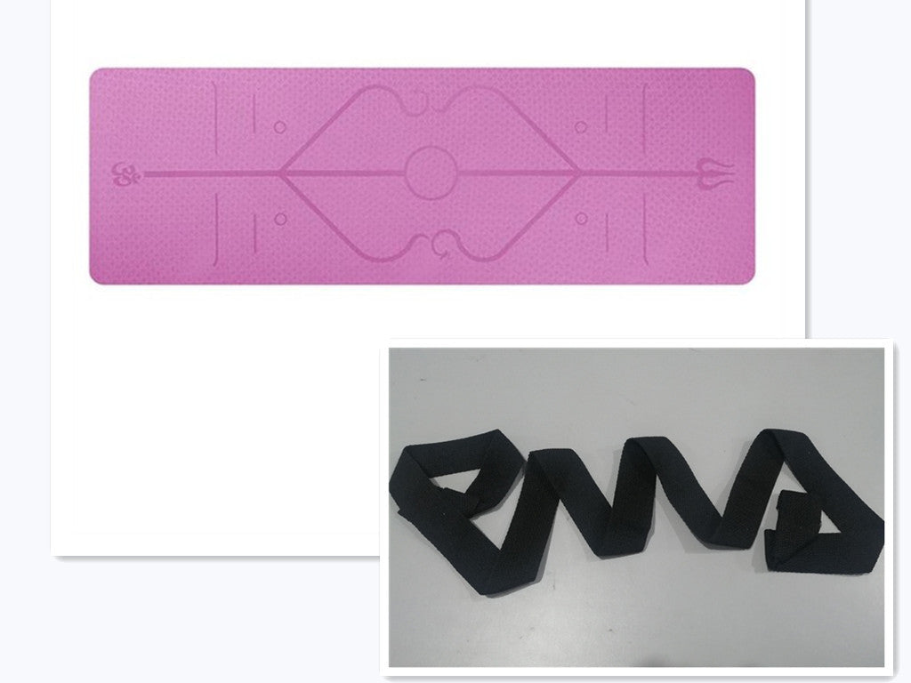 Tappetino Yoga Antiscivolo in TPE 6mm – Con Linee Guida per Principianti