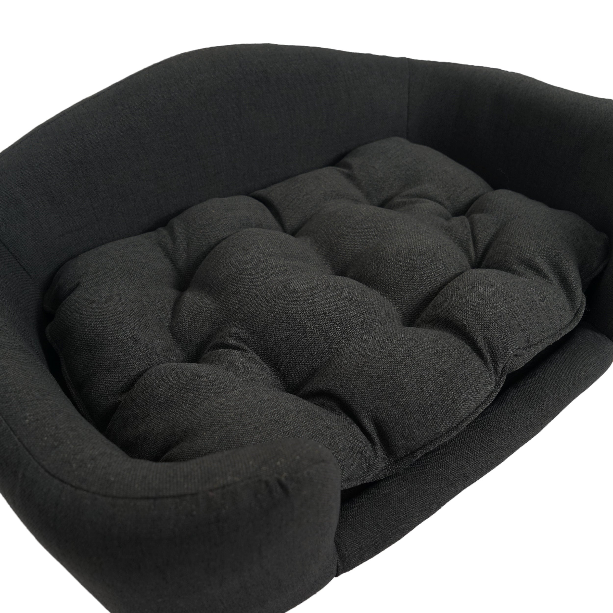 Letto per Cani Piccoli – Dog Bed Design Mid-Century con Cuscino Tufted e Gambe in Betulla