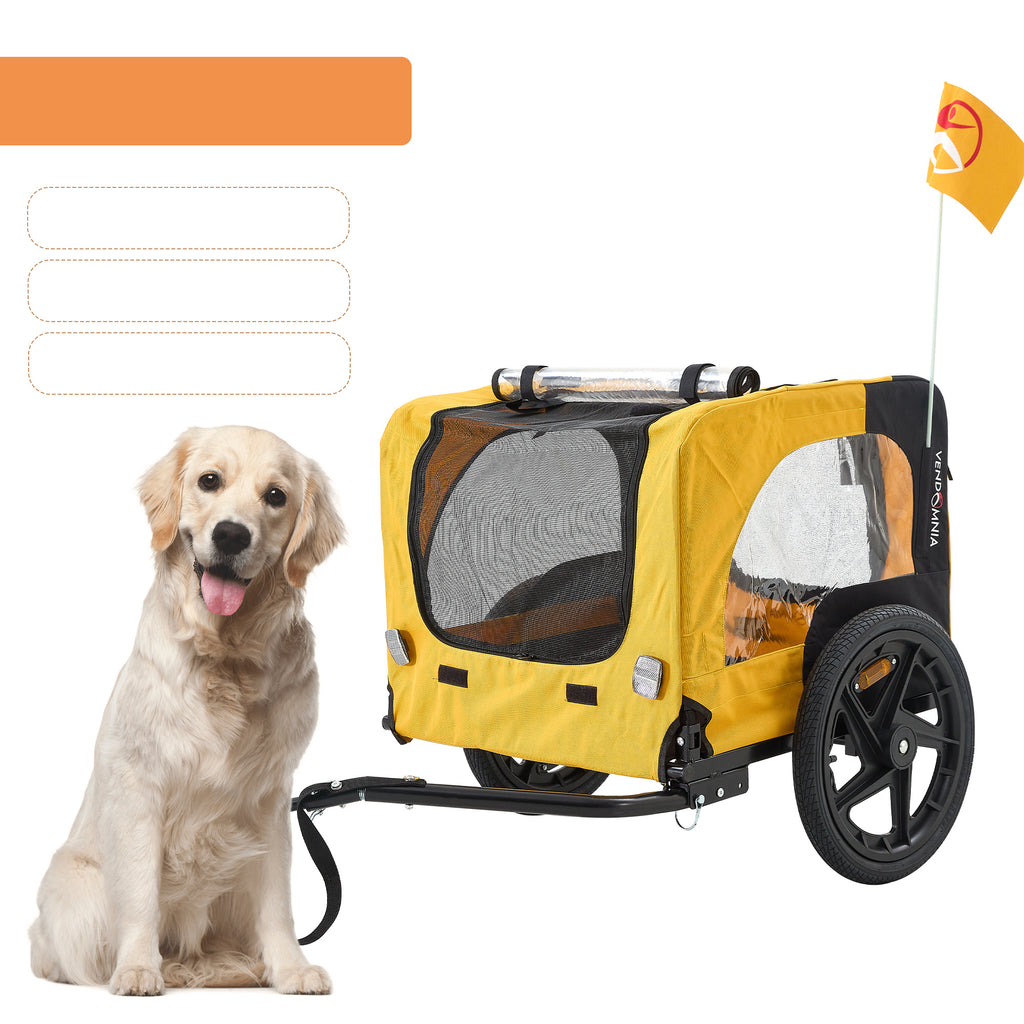 Carrello Rimorchio Pieghevole per Cani – Stroller da Bicicletta Impermeabile con Telaio Robusto e Porta Posteriore