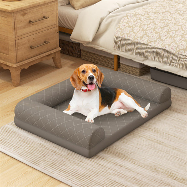 Letto Ortopedico per Cani 36” – Dog Sofa Bed con Foam a Cassa d’Uovo e Cuscini Rialzati