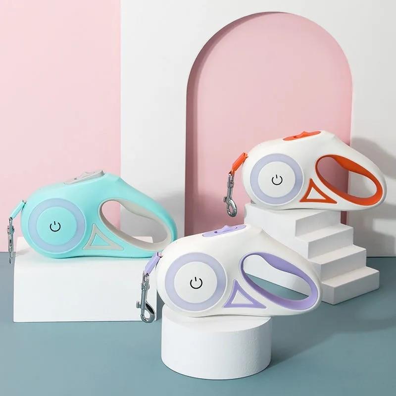 Guinzaglio Retrattile con Luce LED – Per Cani e Gatti (3m/5m)