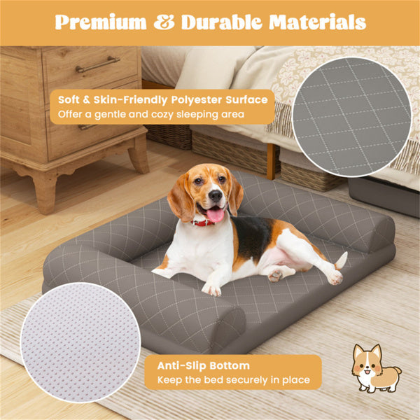 Letto Ortopedico per Cani 36” – Dog Sofa Bed con Foam a Cassa d’Uovo e Cuscini Rialzati