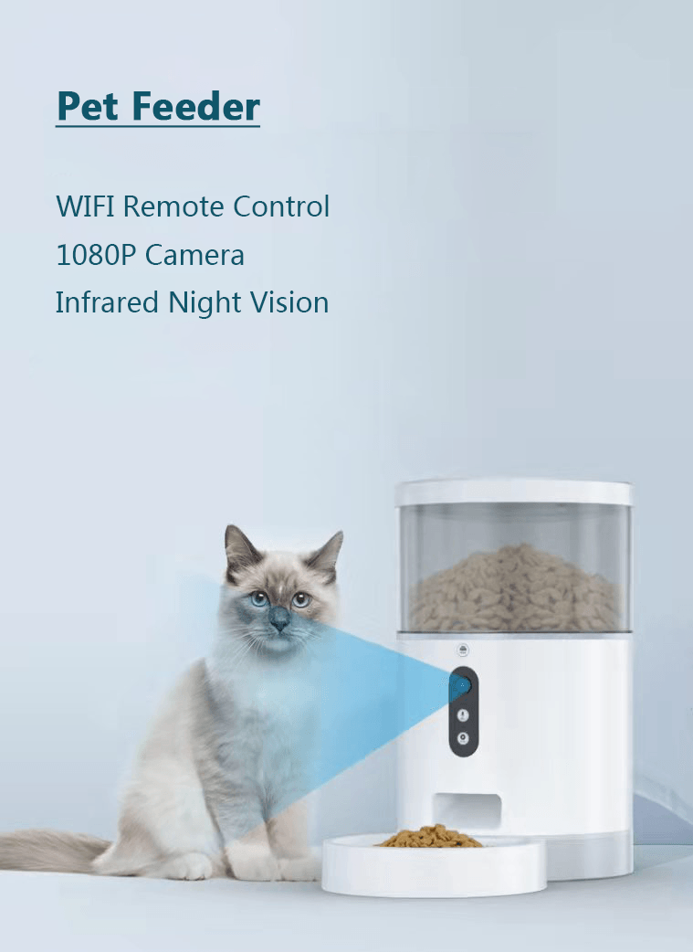 Distributore Automatico di Cibo e Acqua per Animali | Intelligent Pet Companion con Voce e Video