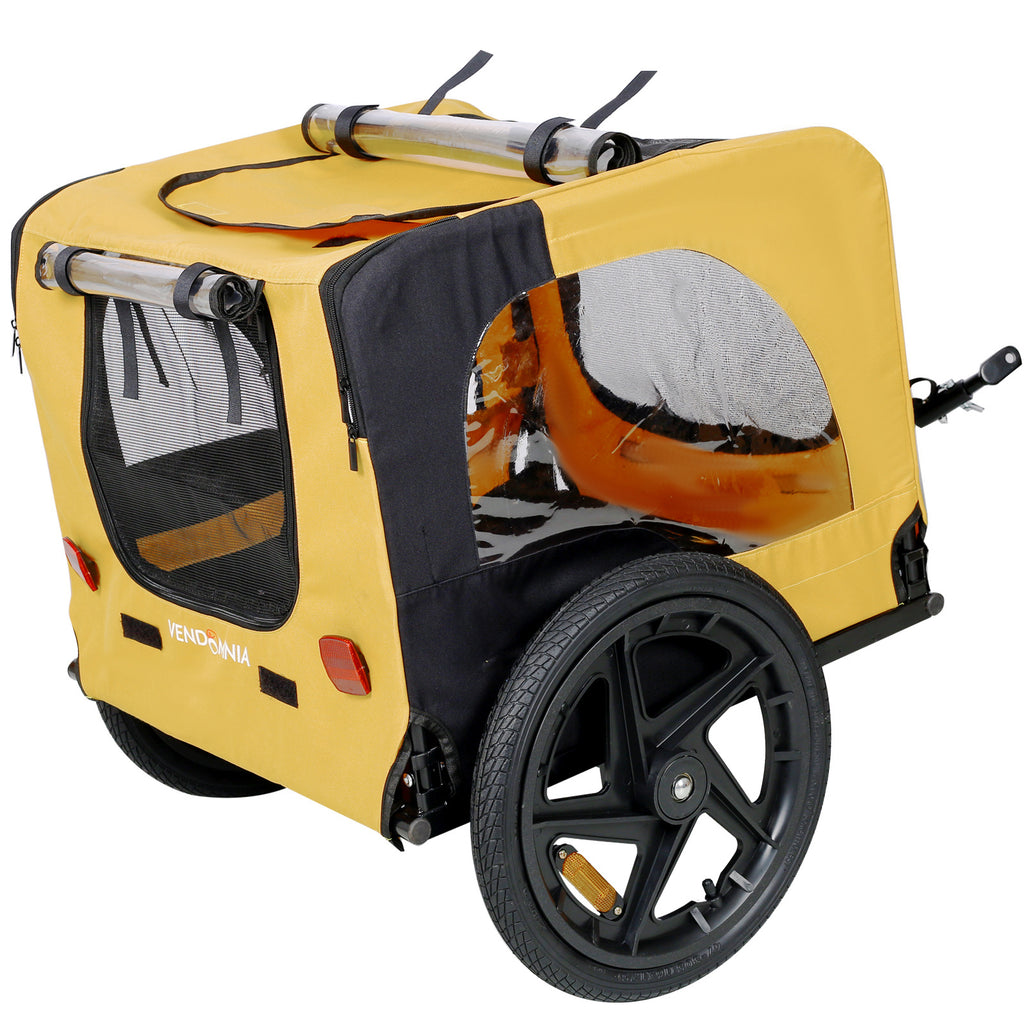 Carrello Rimorchio Pieghevole per Cani – Stroller da Bicicletta Impermeabile con Telaio Robusto e Porta Posteriore