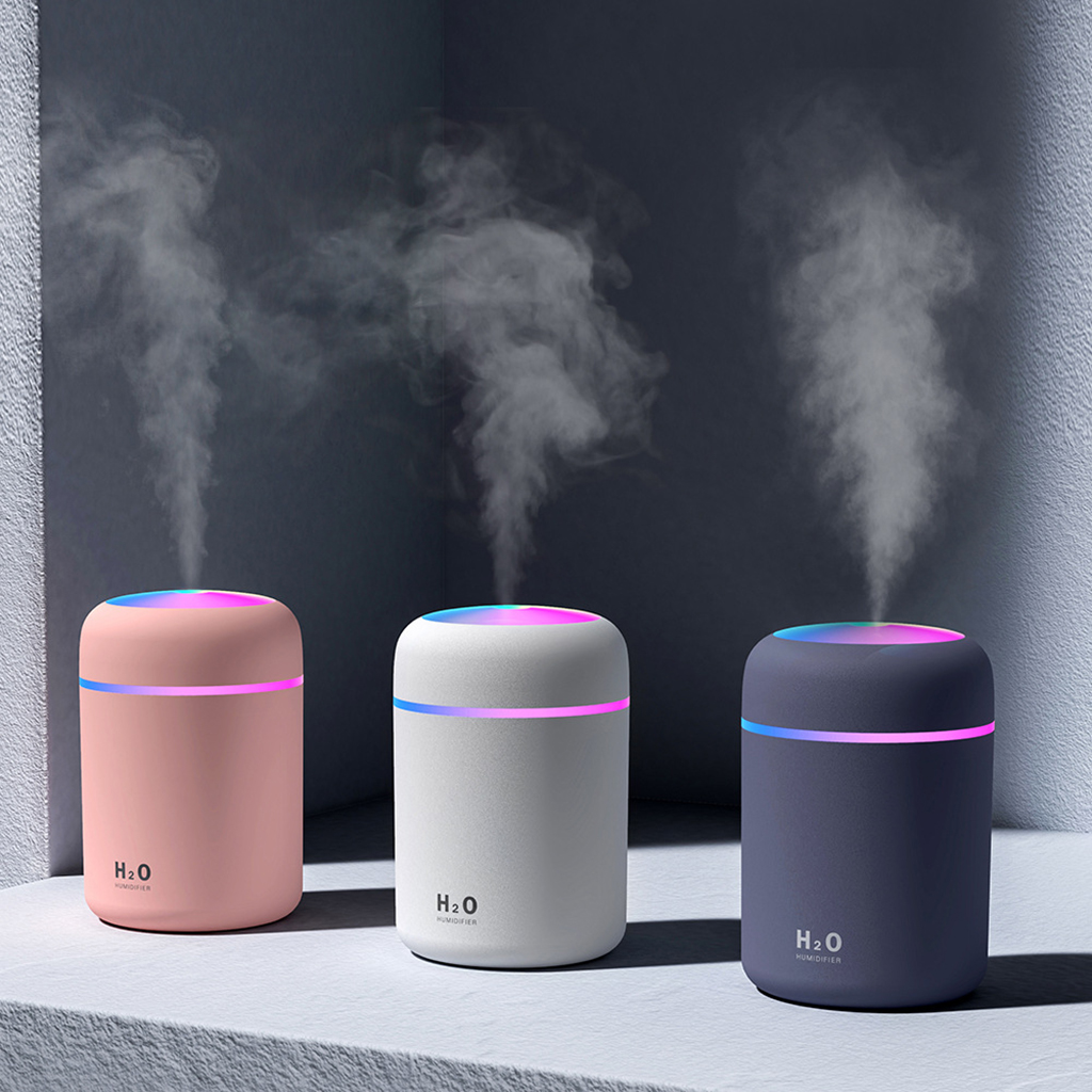 Diffusore di Aromi & Umidificatore Portatile – 300ml con Luce Notturna Colorata, Perfetto per Casa, Ufficio e Auto