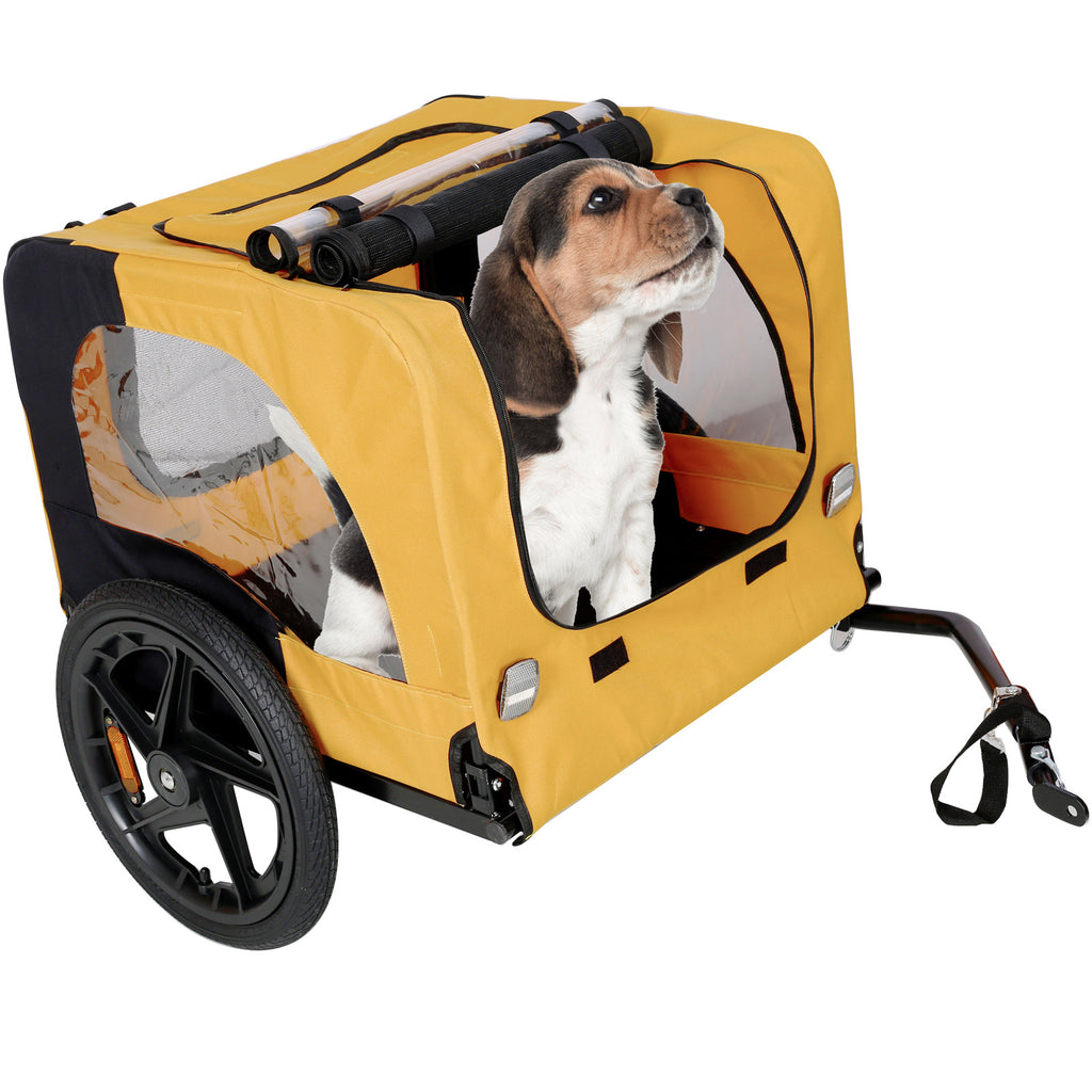 Carrello Rimorchio Pieghevole per Cani – Stroller da Bicicletta Impermeabile con Telaio Robusto e Porta Posteriore