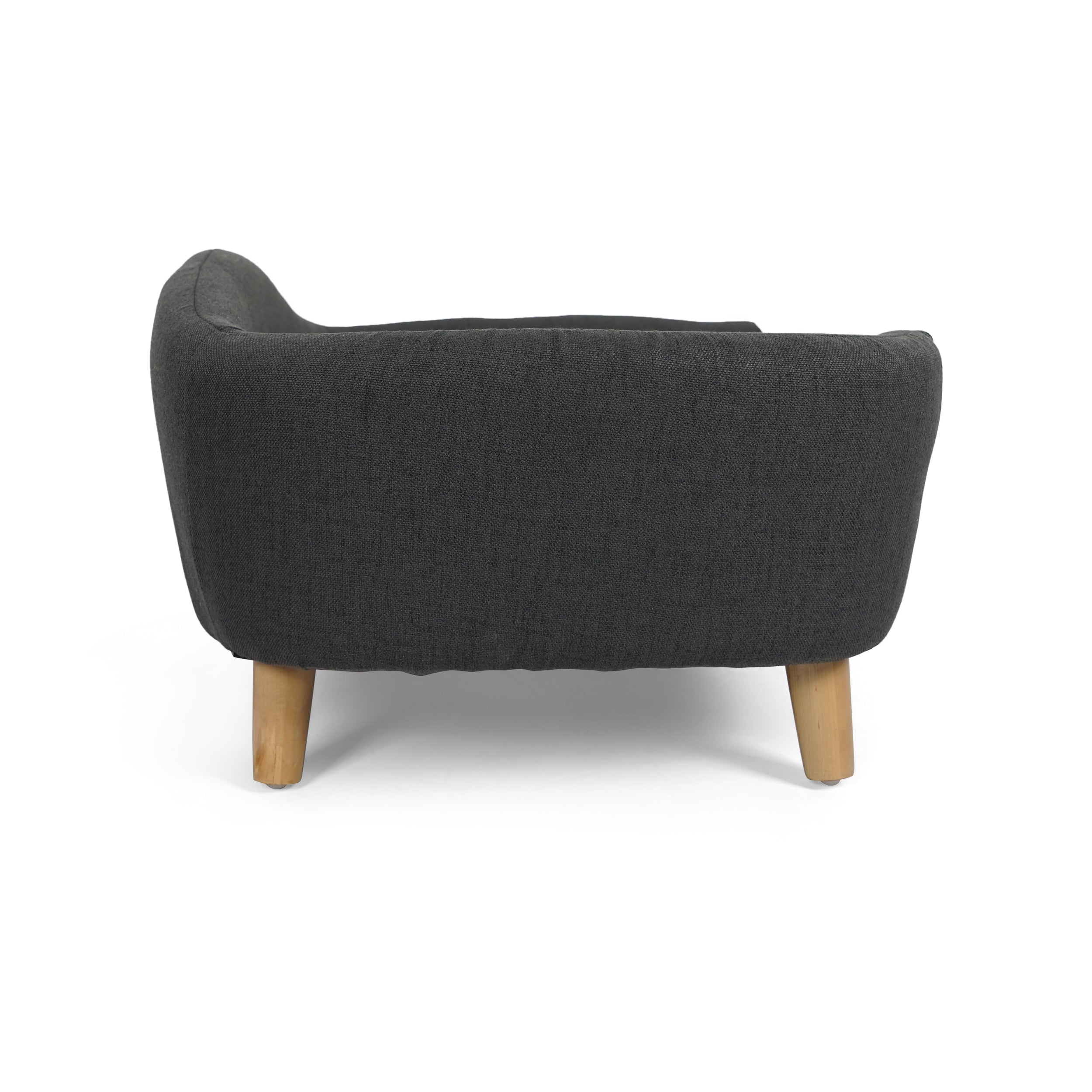 Letto per Cani Piccoli – Dog Bed Design Mid-Century con Cuscino Tufted e Gambe in Betulla